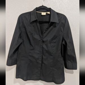 Women's Vintage Retro Chic Classic Black Blouse Top Businesscasual Fashion